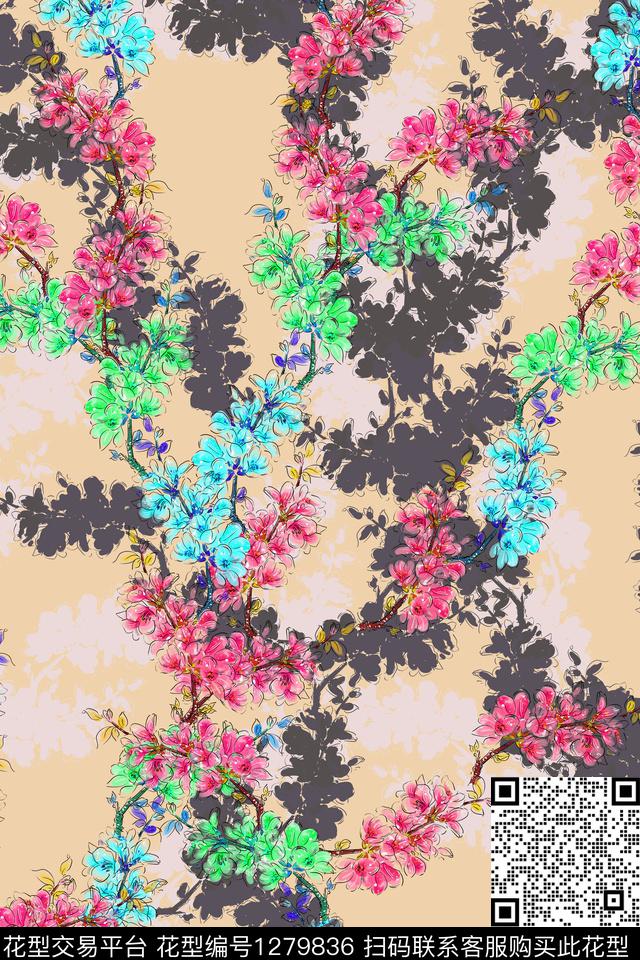 数码华亿平台花卉小碎花数码印花华亿平台下载（图片编号: 1279836） - 瓦栏（Walan）
