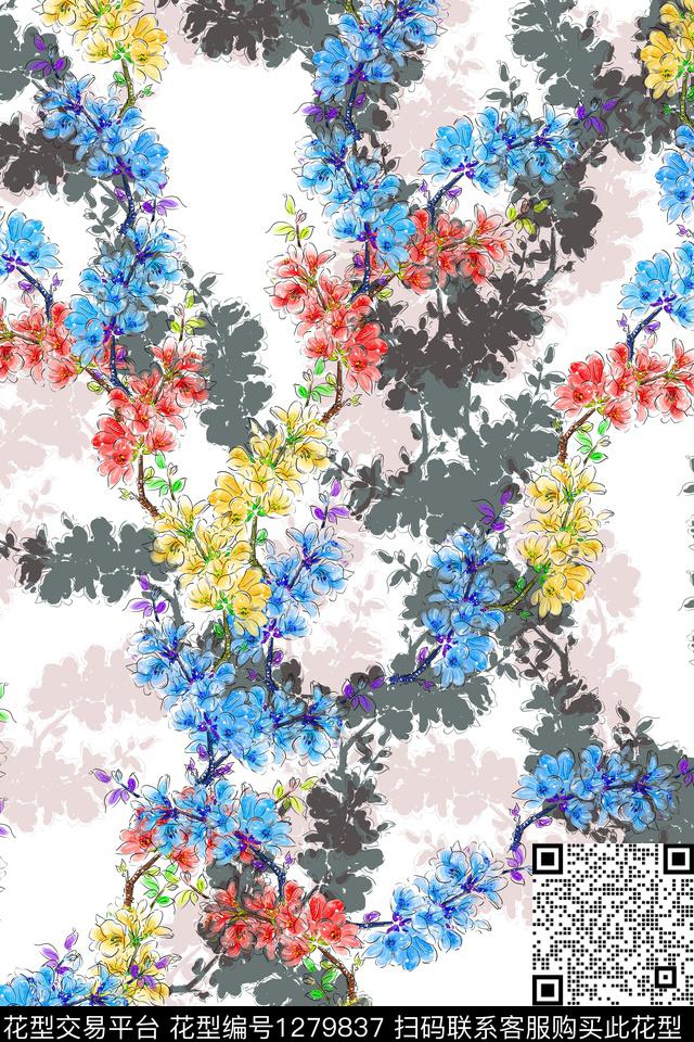 数码华亿平台花卉小碎花数码印花华亿平台下载（图片编号: 1279837） - 瓦栏（Walan）