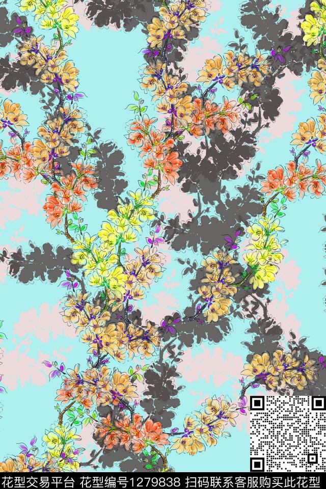 数码华亿平台花卉小碎花数码印花华亿平台下载（图片编号: 1279838） - 瓦栏（Walan）