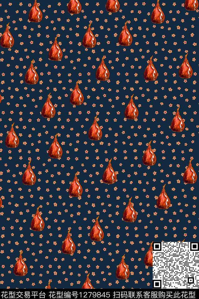 复古连衣裙满版散花数码印花华亿平台下载（图片编号: 1279845） - 瓦栏（Walan）