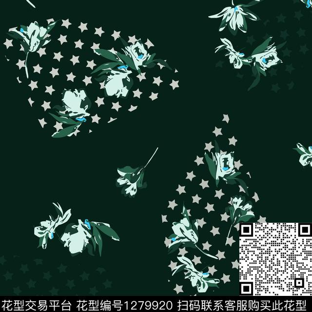 花卉大牌风小清新传统印花华亿平台下载（图片编号: 1279920） - 瓦栏（Walan）