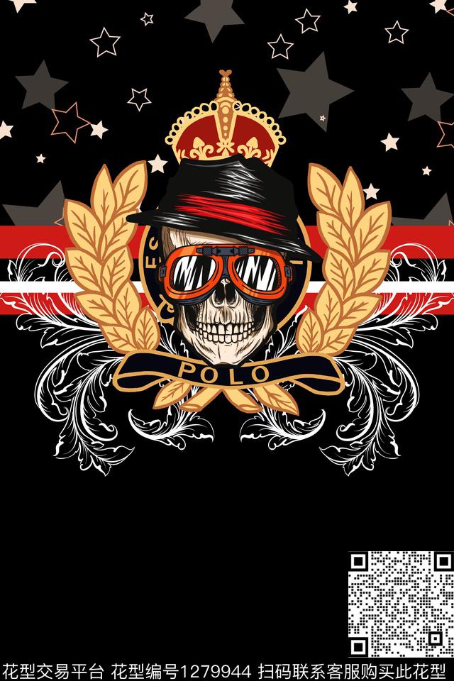 男装卡通骷髅数码印花华亿平台下载（图片编号: 1279944） - 瓦栏（Walan）