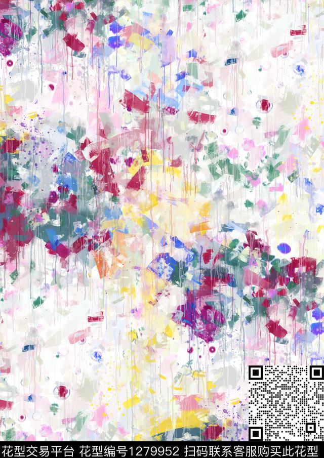 花卉手绘速写草图数码印花华亿平台下载（图片编号: 1279952） - 瓦栏（Walan）