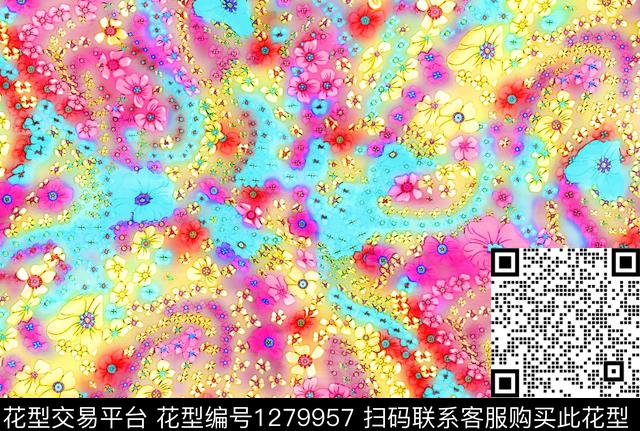 花卉手绘速写草图数码印花华亿平台下载（图片编号: 1279957） - 瓦栏（Walan）