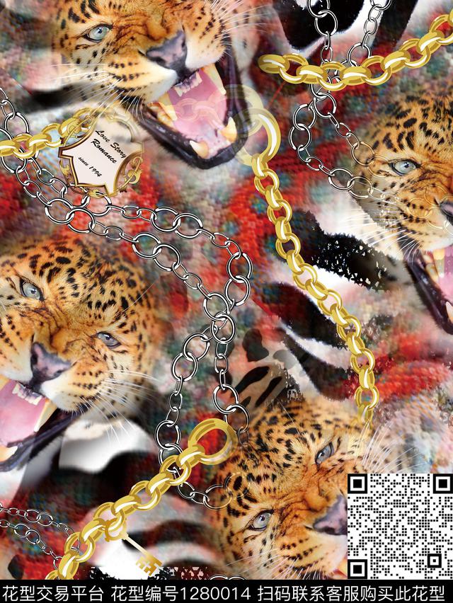 动物豹纹抽象男装数码印花华亿平台下载（图片编号: 1280014） - 瓦栏（Walan）