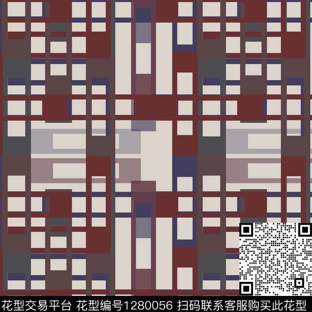 几何格子图案学院风格传统印花华亿平台下载（图片编号: 1280056） - 瓦栏（Walan）