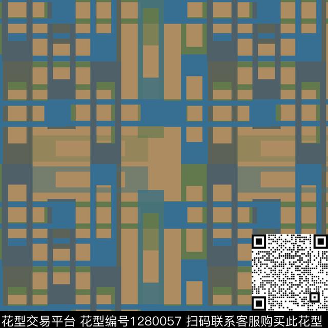 几何格子图案学院风格传统印花华亿平台下载（图片编号: 1280057） - 瓦栏（Walan）