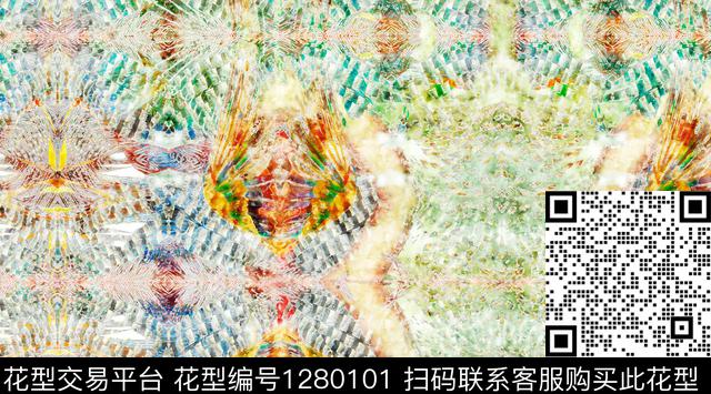 水彩抽象手绘数码印花华亿平台下载（图片编号: 1280101） - 瓦栏（Walan）