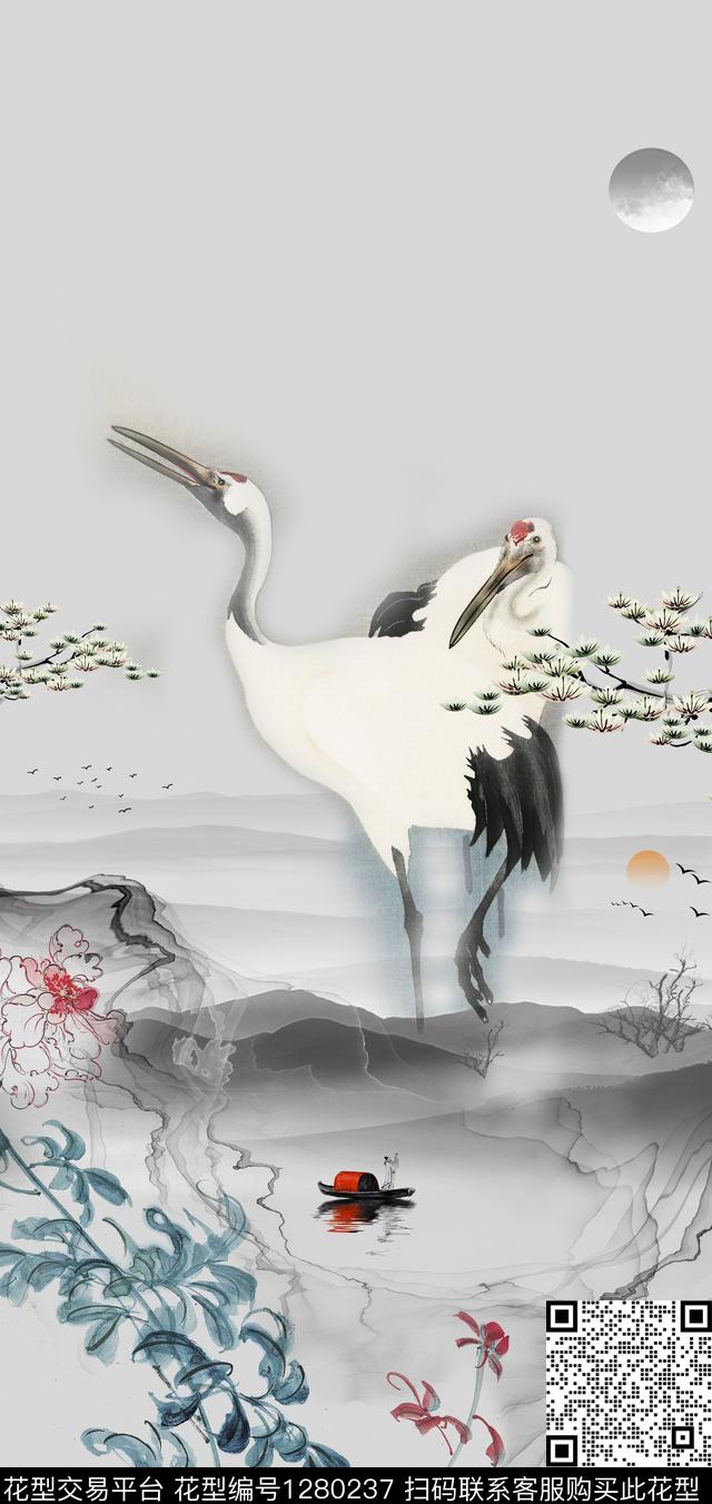 中国风定位花和风定位花汉服花卉数码印花华亿平台下载（图片编号: 1280237） - 瓦栏（Walan）