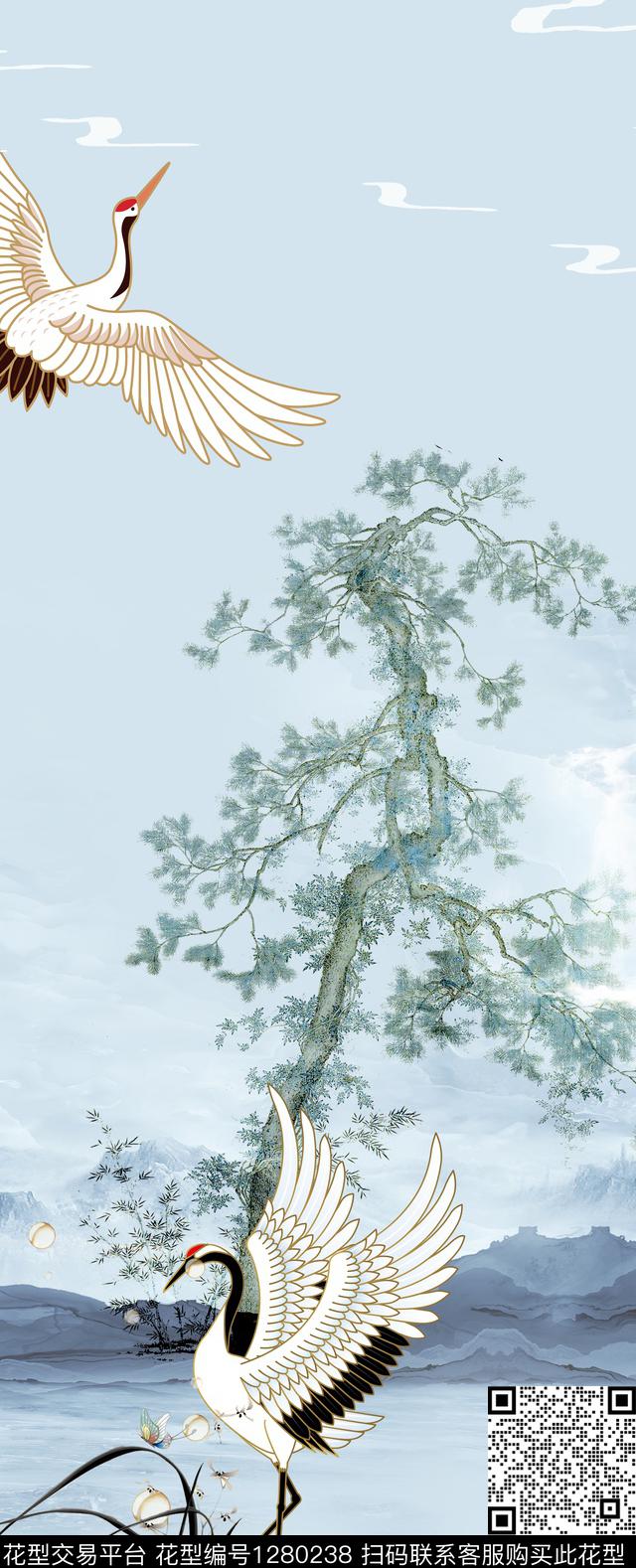 中国风定位花和风定位花汉服花卉数码印花华亿平台下载（图片编号: 1280238） - 瓦栏（Walan）