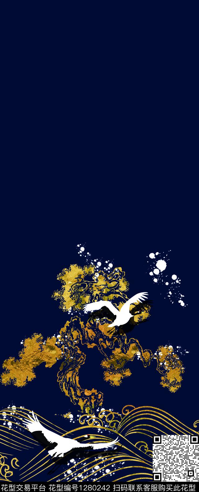 中国风定位花和风定位花汉服花卉数码印花华亿平台下载（图片编号: 1280242） - 瓦栏（Walan）