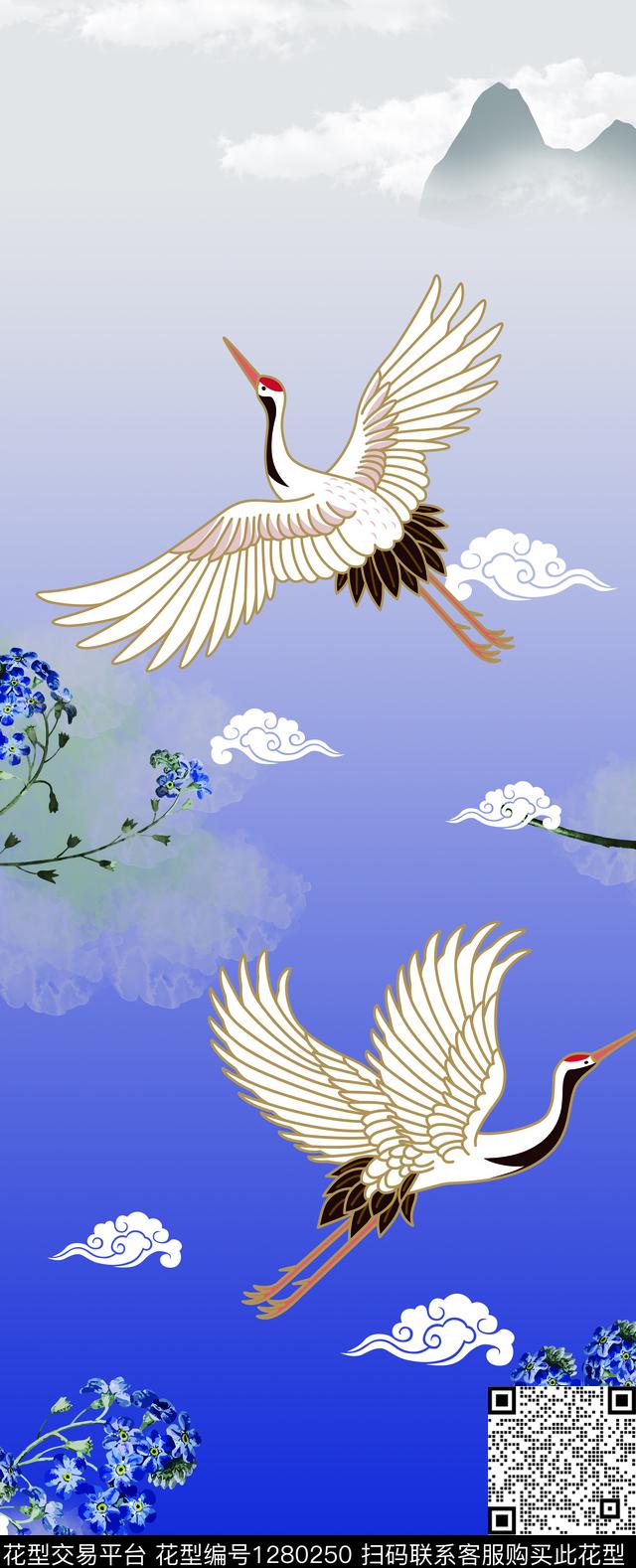 中国风定位花和风定位花汉服花卉数码印花华亿平台下载（图片编号: 1280250） - 瓦栏（Walan）