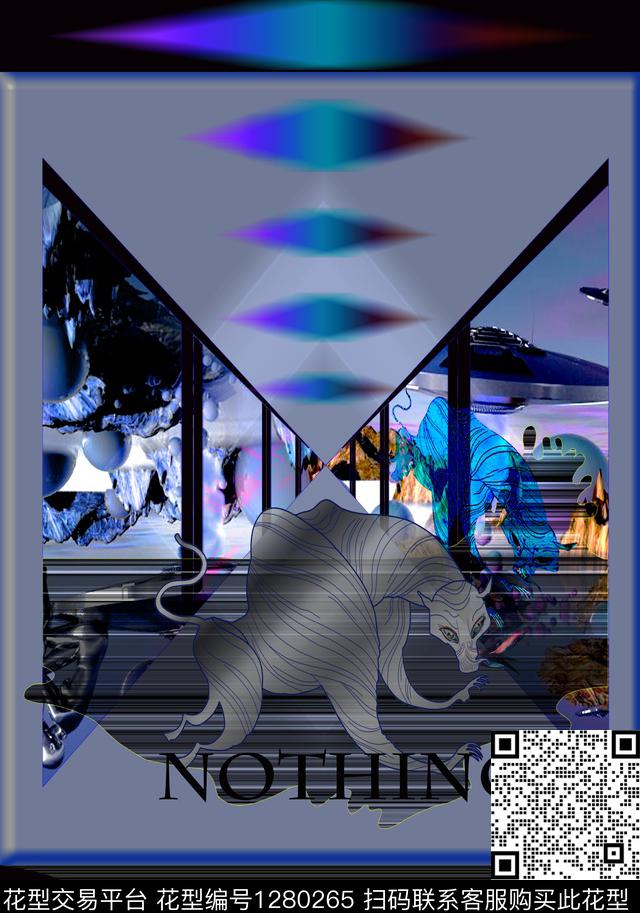 卡通动物复古数码印花华亿平台下载（图片编号: 1280265） - 瓦栏（Walan）