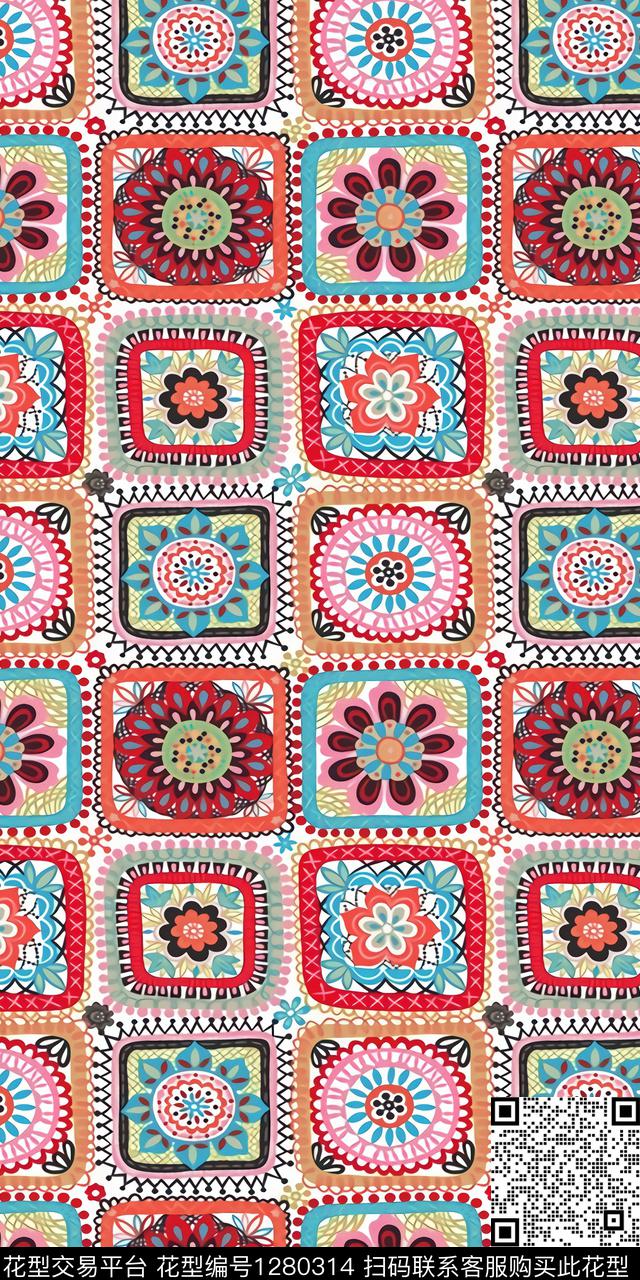 花卉传统印花华亿平台下载（图片编号: 1280314） - 瓦栏（Walan）