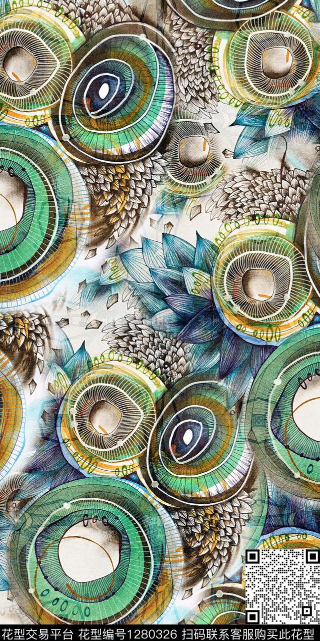 肌理抽象数码印花华亿平台下载（图片编号: 1280326） - 瓦栏（Walan）