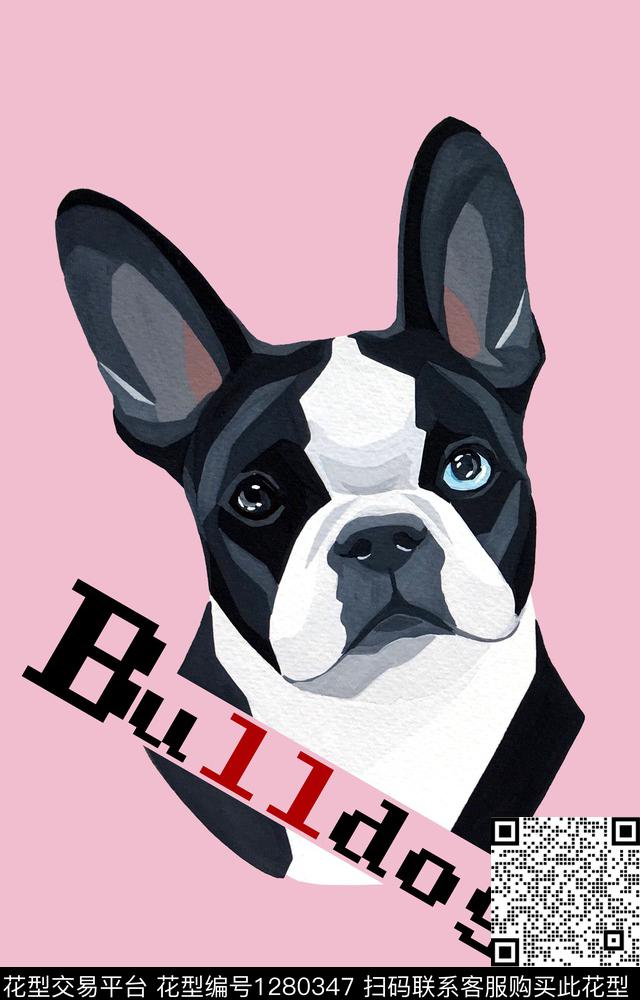 眼睛狮子斗牛犬数码印花华亿平台下载（图片编号: 1280347） - 瓦栏（Walan）