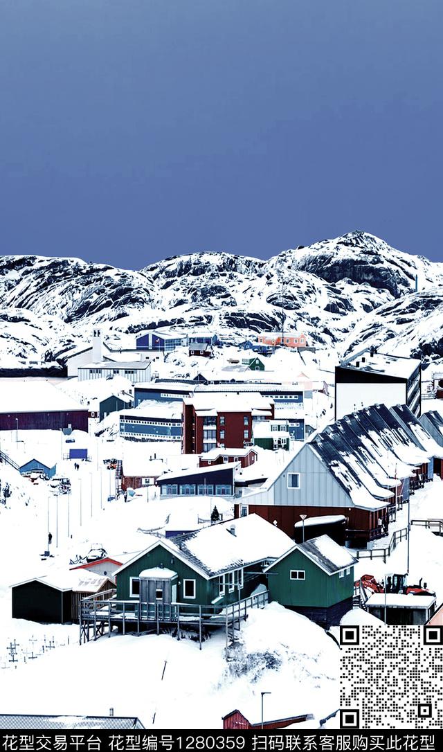 树枝羽绒服雪山数码印花华亿平台下载（图片编号: 1280359） - 瓦栏（Walan）