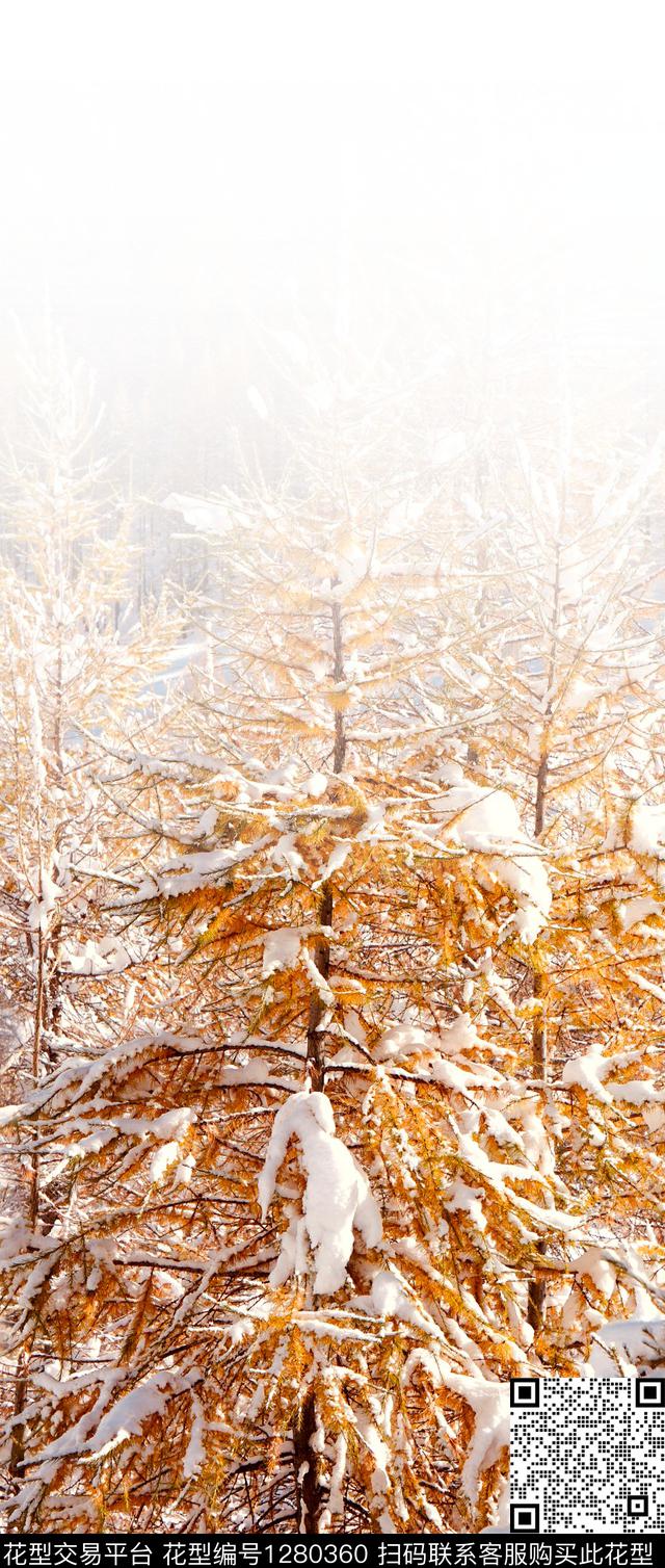 树枝羽绒服雪山数码印花华亿平台下载（图片编号: 1280360） - 瓦栏（Walan）