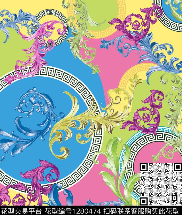 几何大牌风秋冬华亿平台传统印花华亿平台下载（图片编号: 1280474） - 瓦栏（Walan）