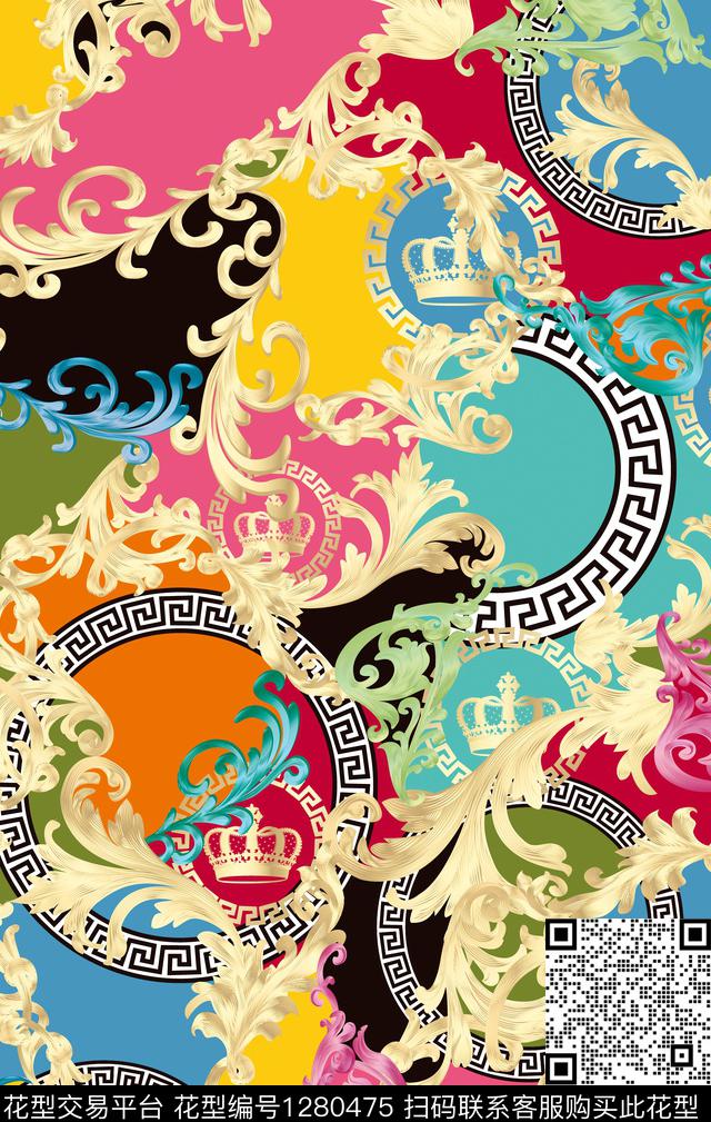 大牌风秋冬华亿平台传统印花华亿平台下载（图片编号: 1280475） - 瓦栏（Walan）