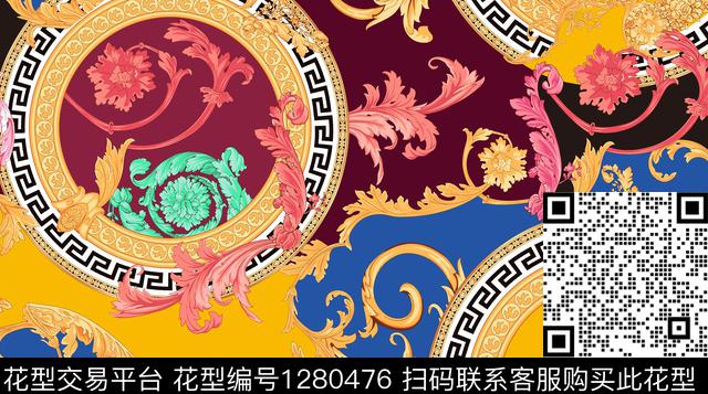 大牌风秋冬华亿平台传统印花华亿平台下载（图片编号: 1280476） - 瓦栏（Walan）