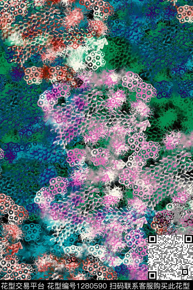 抽象男装数码印花华亿平台下载（图片编号: 1280590） - 瓦栏（Walan）