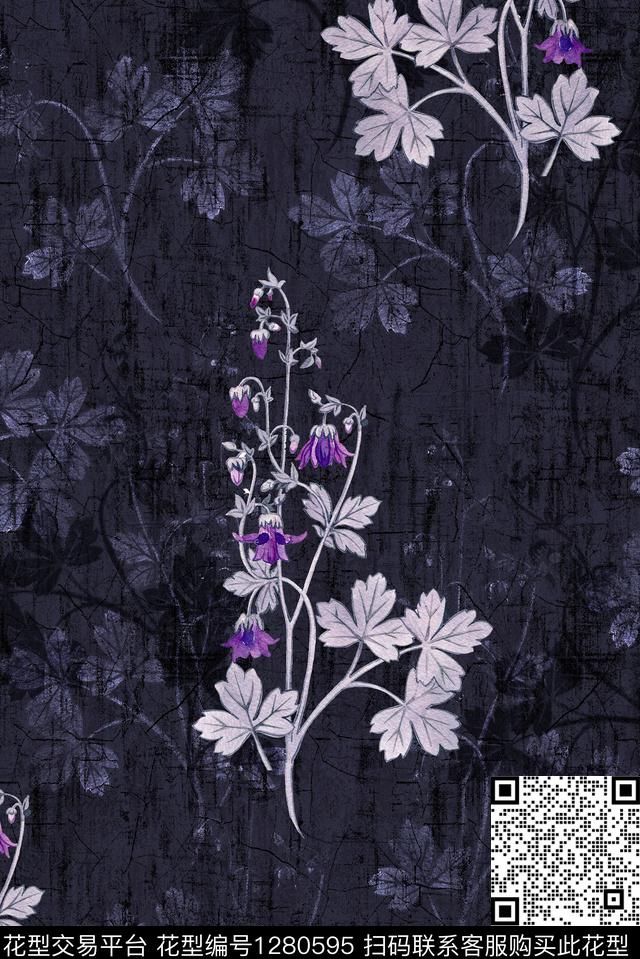 花卉肌理大牌风数码印花华亿平台下载（图片编号: 1280595） - 瓦栏（Walan）