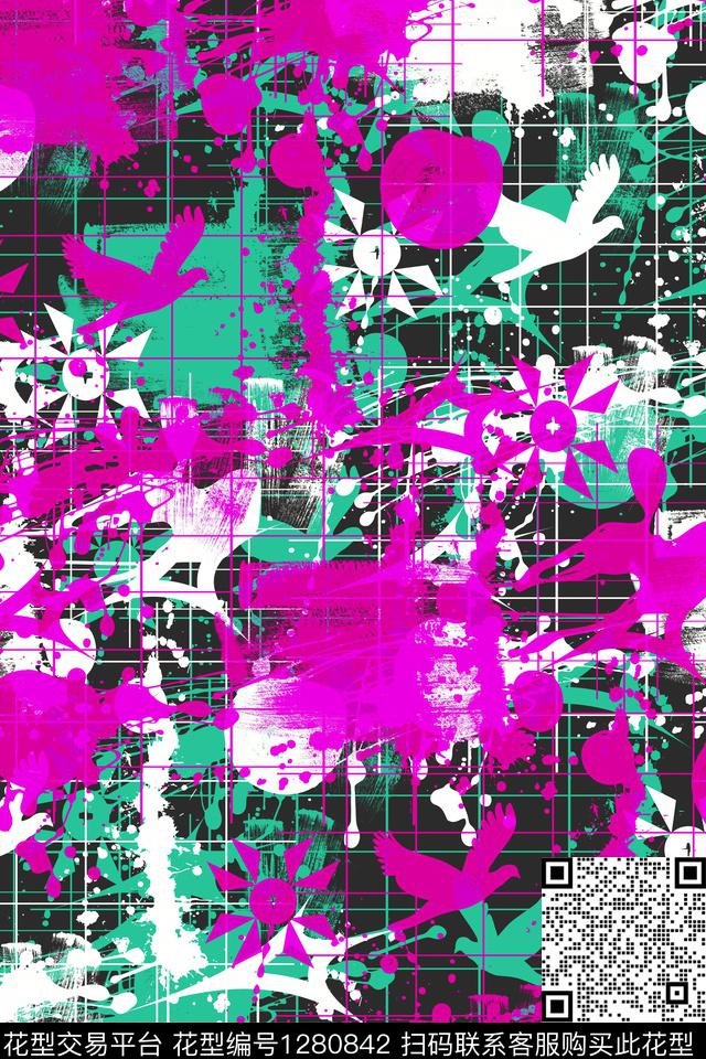 羽绒服运动服抽象男装传统印花华亿平台下载（图片编号: 1280842） - 瓦栏（Walan）