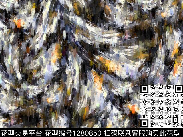 抽象手绘油画印象派数码印花华亿平台下载（图片编号: 1280850） - 瓦栏（Walan）