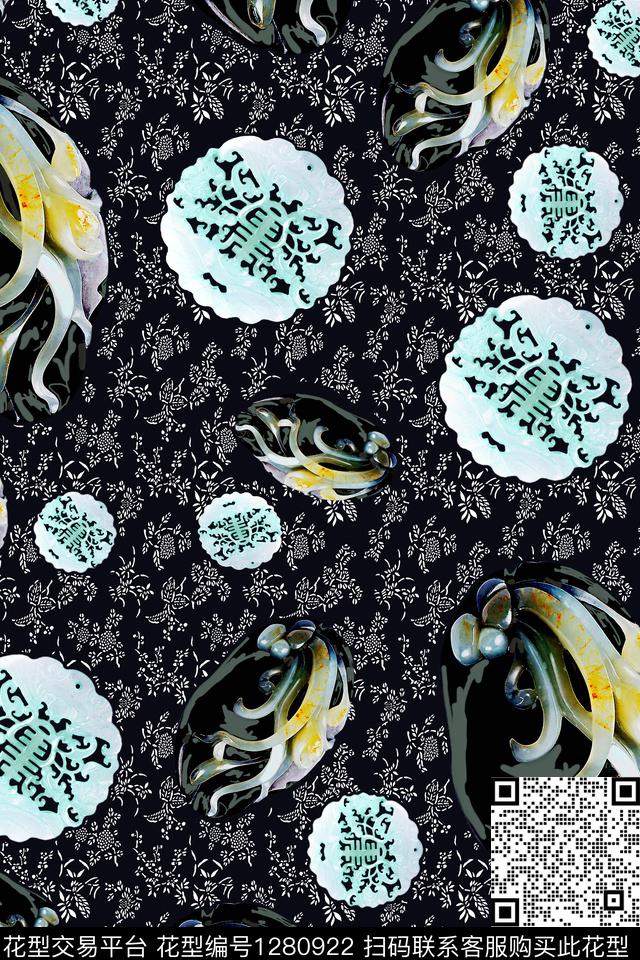 女装中老年玉佩玉石数码印花华亿平台下载（图片编号: 1280922） - 瓦栏（Walan）