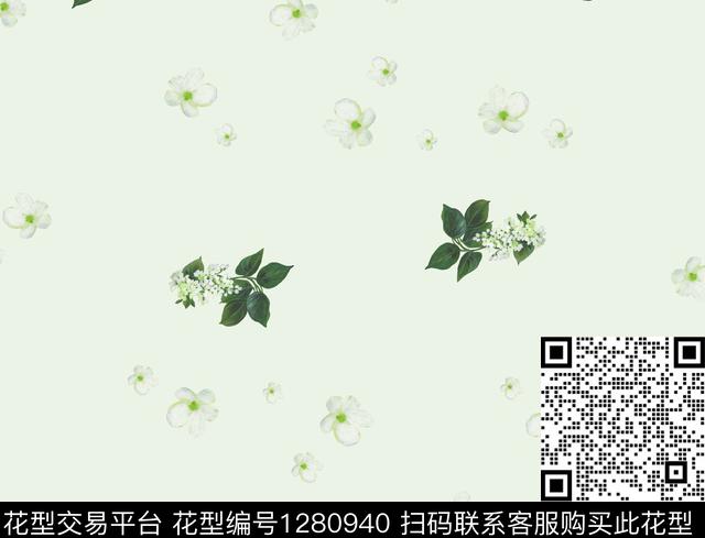 花卉大牌风小清新数码印花华亿平台下载（图片编号: 1280940） - 瓦栏（Walan）