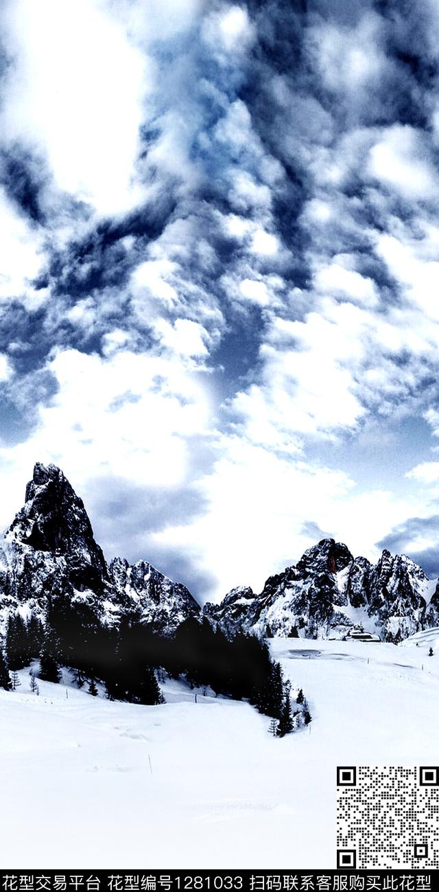 羽绒服雪山鸽子数码印花华亿平台下载（图片编号: 1281033） - 瓦栏（Walan）