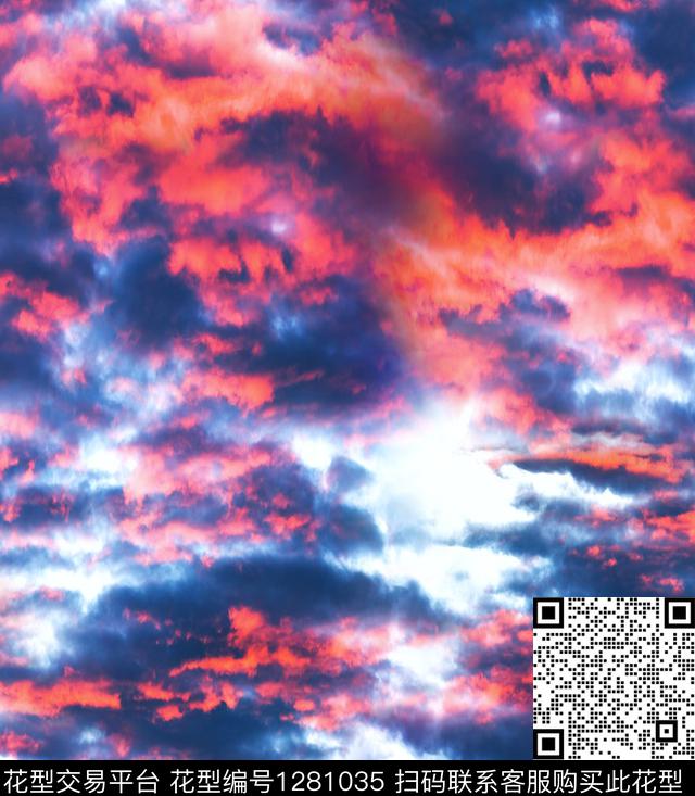 羽绒服天空乌云数码印花华亿平台下载（图片编号: 1281035） - 瓦栏（Walan）