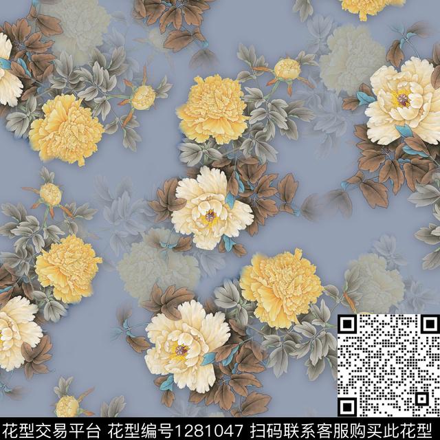 大牌风旗袍民族风数码印花华亿平台下载（图片编号: 1281047） - 瓦栏（Walan）