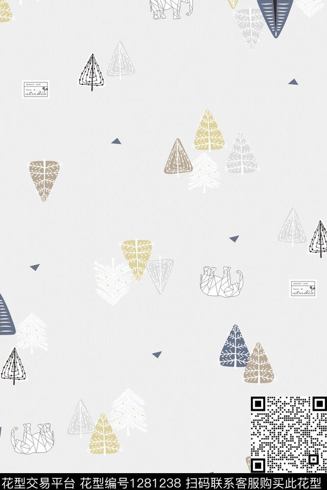 树林几何大牌风传统印花华亿平台下载（图片编号: 1281238） - 瓦栏（Walan）