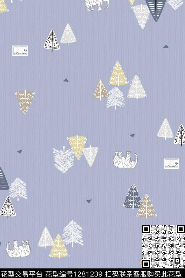 树林几何大牌风传统印花华亿平台下载（图片编号: 1281239） - 瓦栏（Walan）