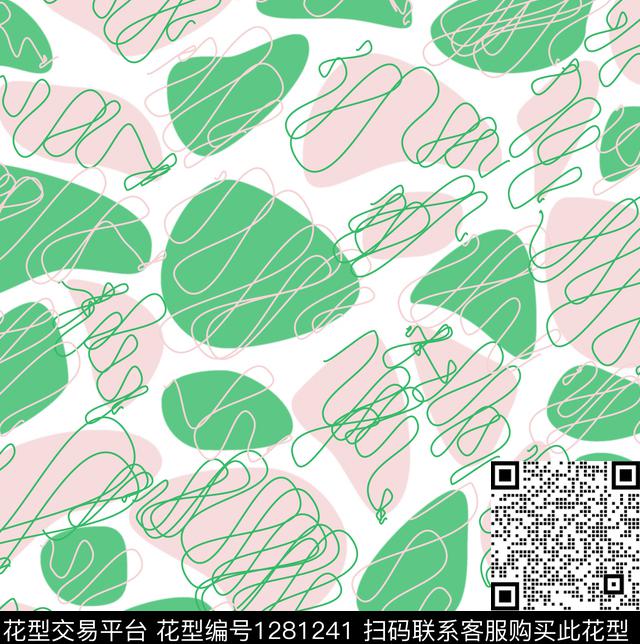 床品家纺线条传统印花华亿平台下载（图片编号: 1281241） - 瓦栏（Walan）