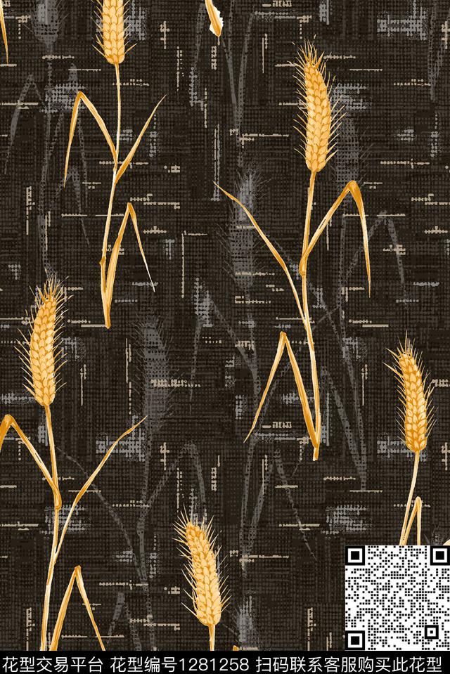 格子麦穗肌理数码印花华亿平台下载（图片编号: 1281258） - 瓦栏（Walan）