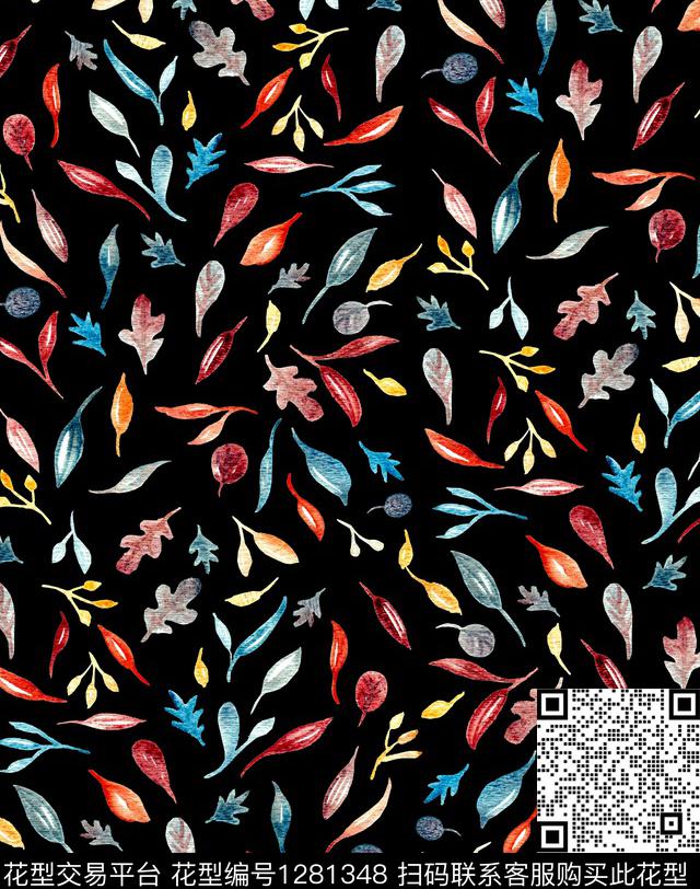 绿植树叶数码印花华亿平台下载（图片编号: 1281348） - 瓦栏（Walan）