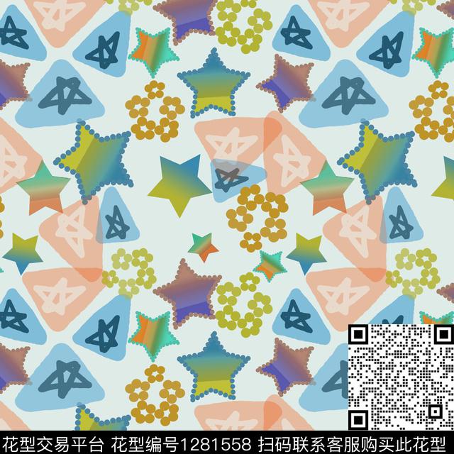 卡通婴童图案彩笔涂鸦手绘线条笔触数码印花华亿平台下载（图片编号: 1281558） - 瓦栏（Walan）