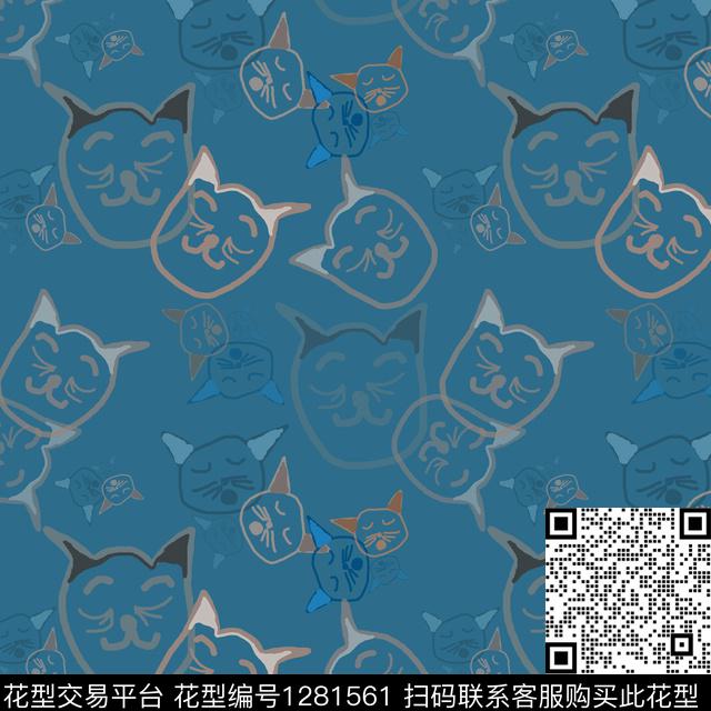 动物手绘线条笔触彩笔涂鸦传统印花华亿平台下载（图片编号: 1281561） - 瓦栏（Walan）