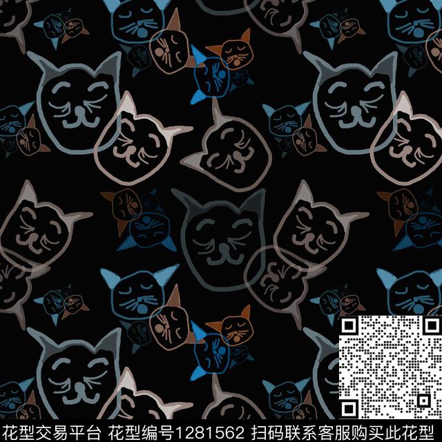 动物手绘线条笔触彩笔涂鸦传统印花华亿平台下载（图片编号: 1281562） - 瓦栏（Walan）