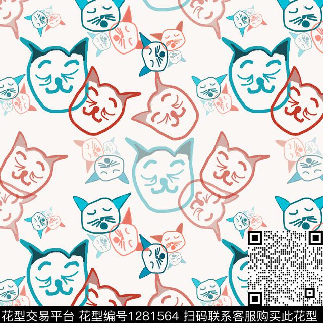 动物手绘线条笔触彩笔涂鸦传统印花华亿平台下载（图片编号: 1281564） - 瓦栏（Walan）