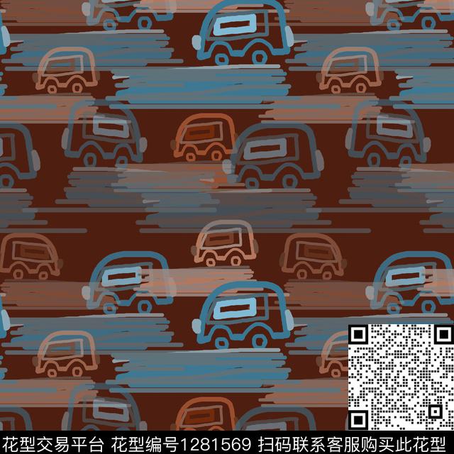 小汽车卡通婴童图案彩笔涂鸦传统印花华亿平台下载（图片编号: 1281569） - 瓦栏（Walan）