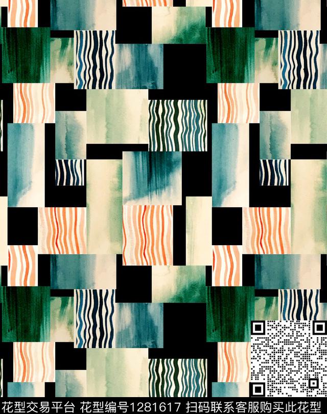 几何小碎花抽象笔触数码印花华亿平台下载（图片编号: 1281617） - 瓦栏（Walan）