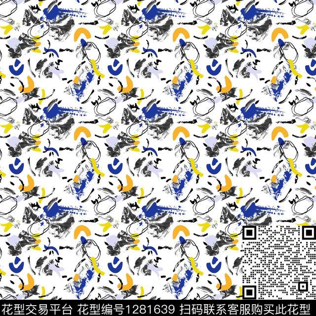 几何小碎花抽象笔触数码印花华亿平台下载（图片编号: 1281639） - 瓦栏（Walan）