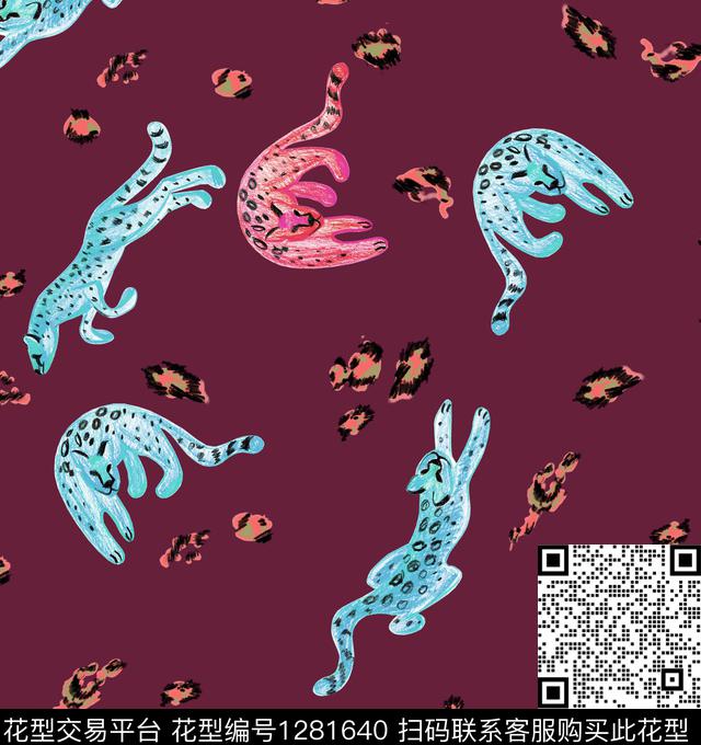 动物豹纹潮牌数码印花华亿平台下载（图片编号: 1281640） - 瓦栏（Walan）