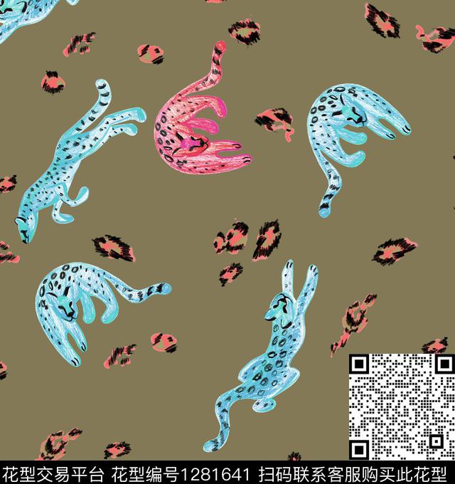 动物豹纹潮牌数码印花华亿平台下载（图片编号: 1281641） - 瓦栏（Walan）