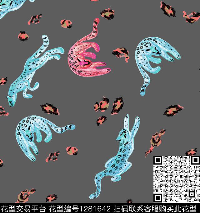 动物豹纹潮牌数码印花华亿平台下载（图片编号: 1281642） - 瓦栏（Walan）