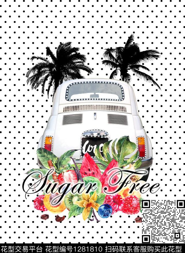 花卉字母汽车数码印花华亿平台下载（图片编号: 1281810） - 瓦栏（Walan）